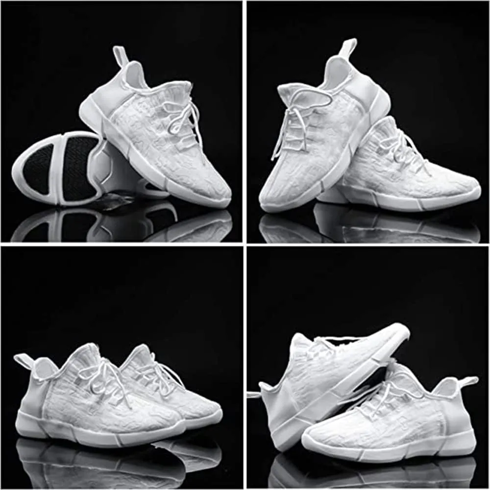 Shinmax Light Up Shoes, Fiber Optic LED Sneakers with USB Charging, Dancing Flashing Glowing Luminous Trainers for Festivals and Parties