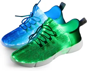 Shinmax Light Up Shoes, Fiber Optic LED Sneakers with USB Charging, Dancing Flashing Glowing Luminous Trainers for Festivals and Parties