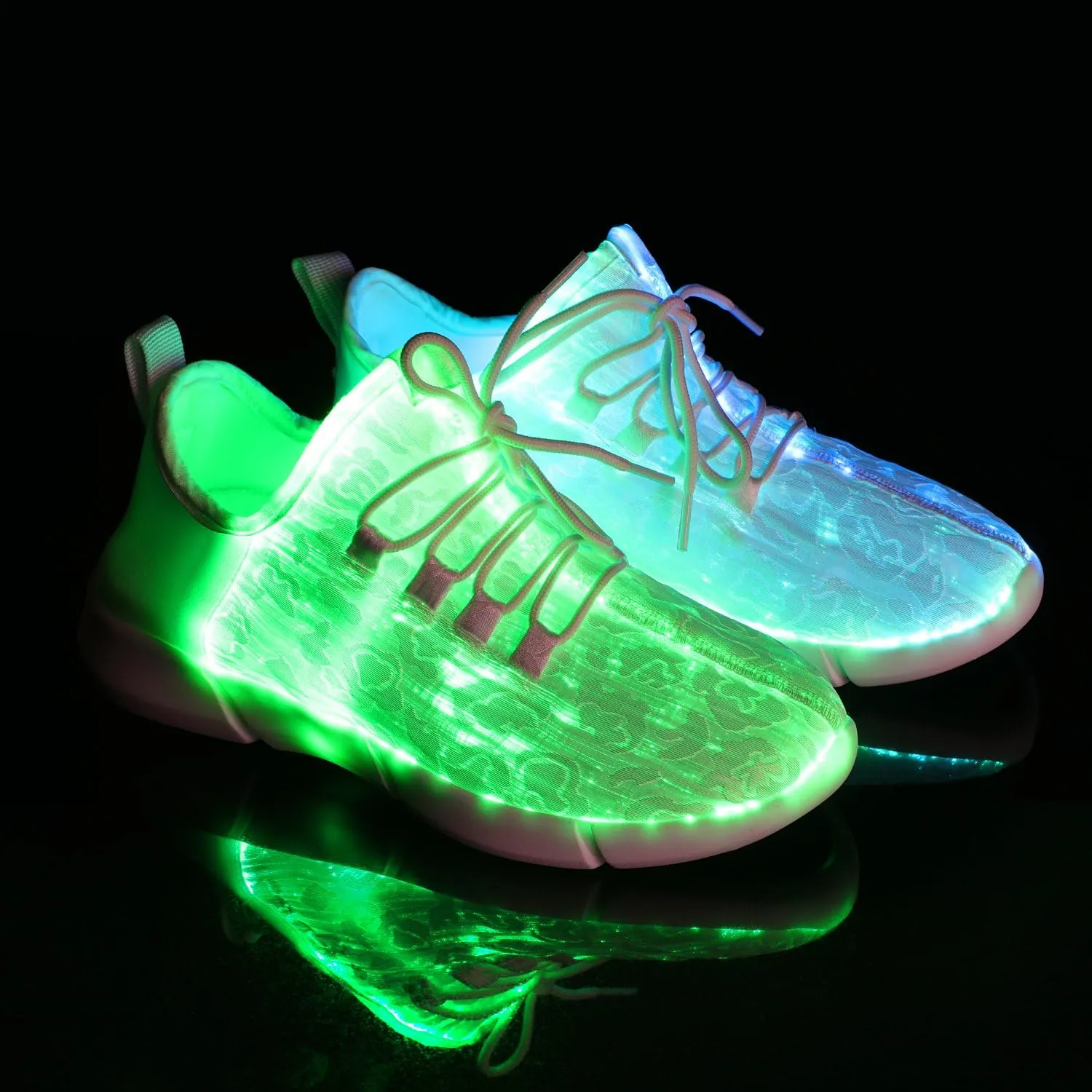 Shinmax Light Up Shoes, Fiber Optic LED Sneakers with USB Charging, Dancing Flashing Glowing Luminous Trainers for Festivals and Parties