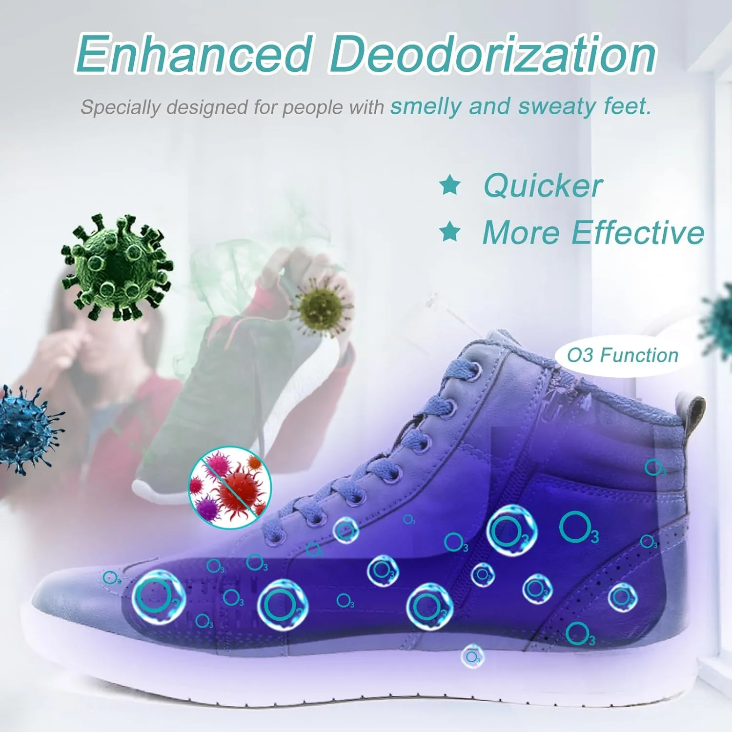 Shoe Dryer and Deodorizer with Timer Heat Boots Dryer Shoes Warmer US Plug