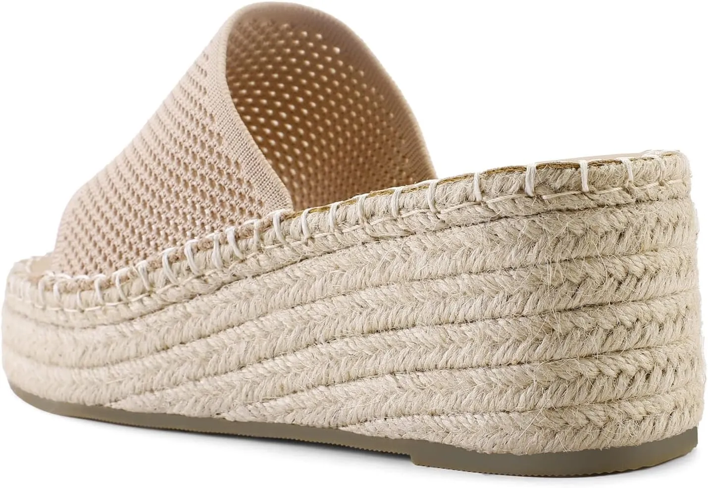 Shoe'N Tale Platform Espadrille Sandals for Women Wedges Slip On Mules Sandals Open Toe Slides Bohemia Beach Heels Sandals