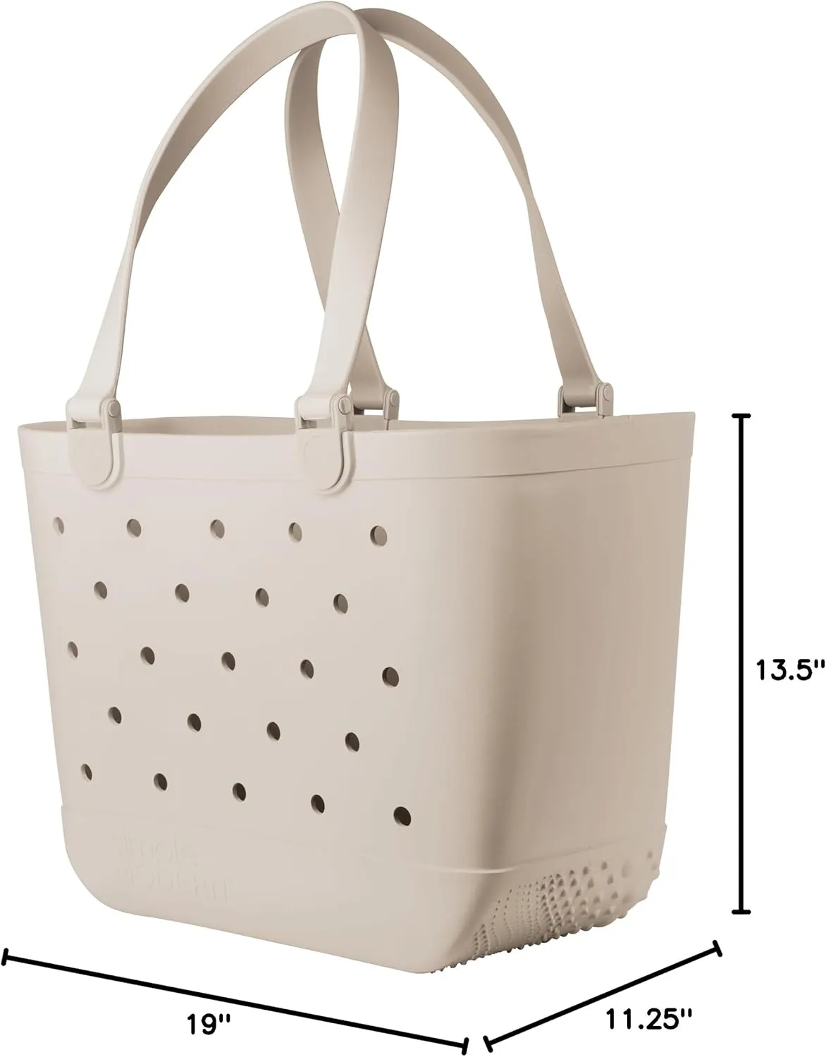 Simple Modern Extra-Large Beach Bag | Waterproof Getaway Rubber Tote with Zipper Pocket for Travel, Pool, Boat, Groceries, Sports | Almond Birch