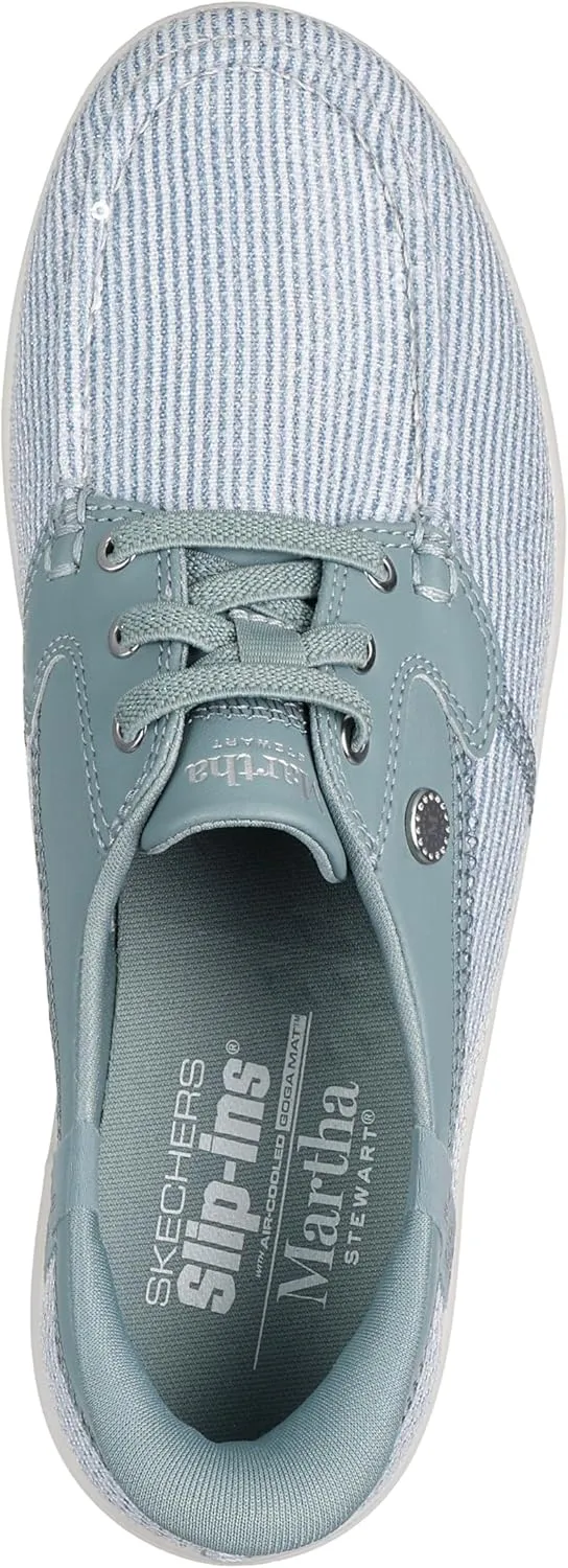 Skechers Women's Martha Stewart On-The-go Flex Radiant Hands Free Slip-ins Sequin Boat Shoe