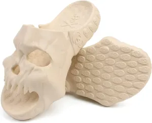Skull Slides Sandals for Men Women,Non Slip Sport Cloud Cloudies Slides Slippers,Open Toe Slip on Comfy Beach Halloween Skull Slides Shower House Home Indoor Outdoor Thick Soft Shoes