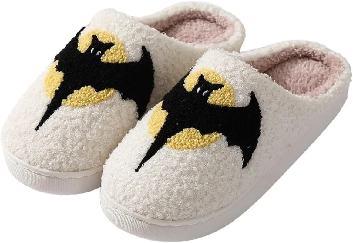 Slippers for Womens Mens Cut Retro Plush Soft Memory Foam House Shoes