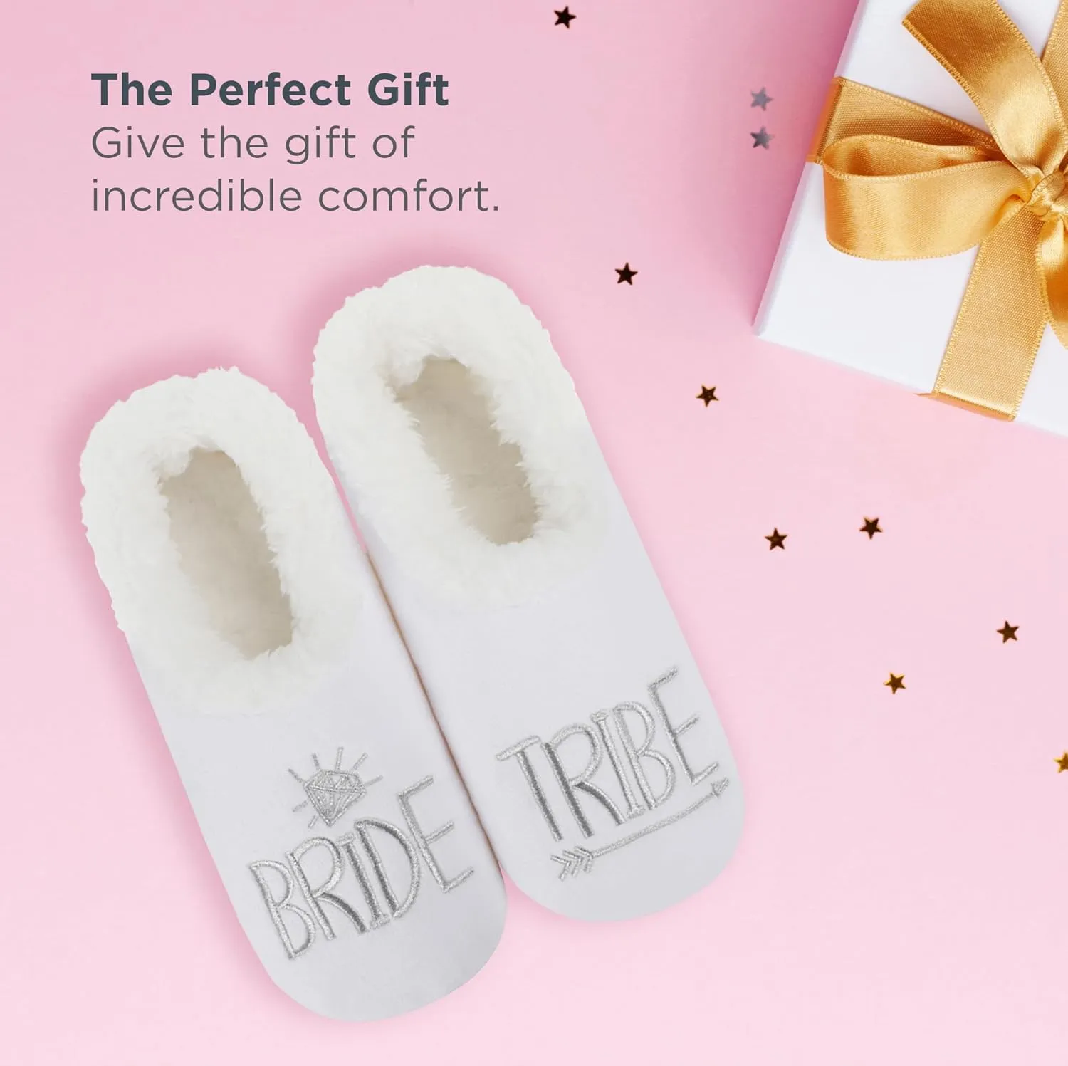 Snoozies Pairable Slipper Socks - Funny House Slippers for Women, Non-Slip Fuzzy Slipper Socks