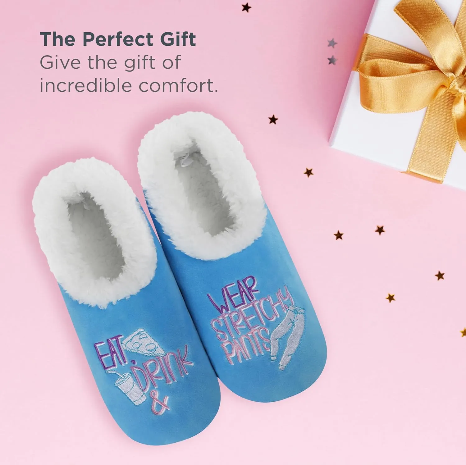 Snoozies Pairable Slipper Socks - Funny House Slippers for Women, Non-Slip Fuzzy Slipper Socks