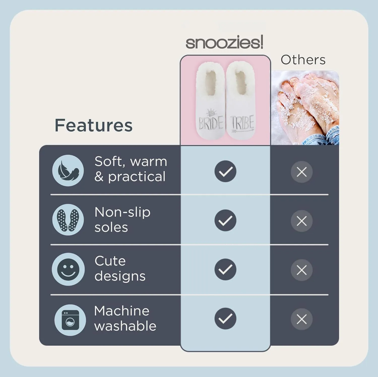 Snoozies Pairable Slipper Socks - Funny House Slippers for Women, Non-Slip Fuzzy Slipper Socks