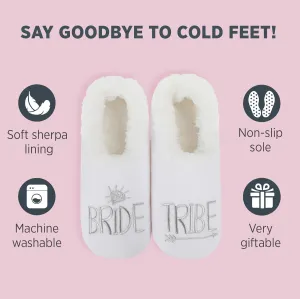Snoozies Pairable Slipper Socks - Funny House Slippers for Women, Non-Slip Fuzzy Slipper Socks