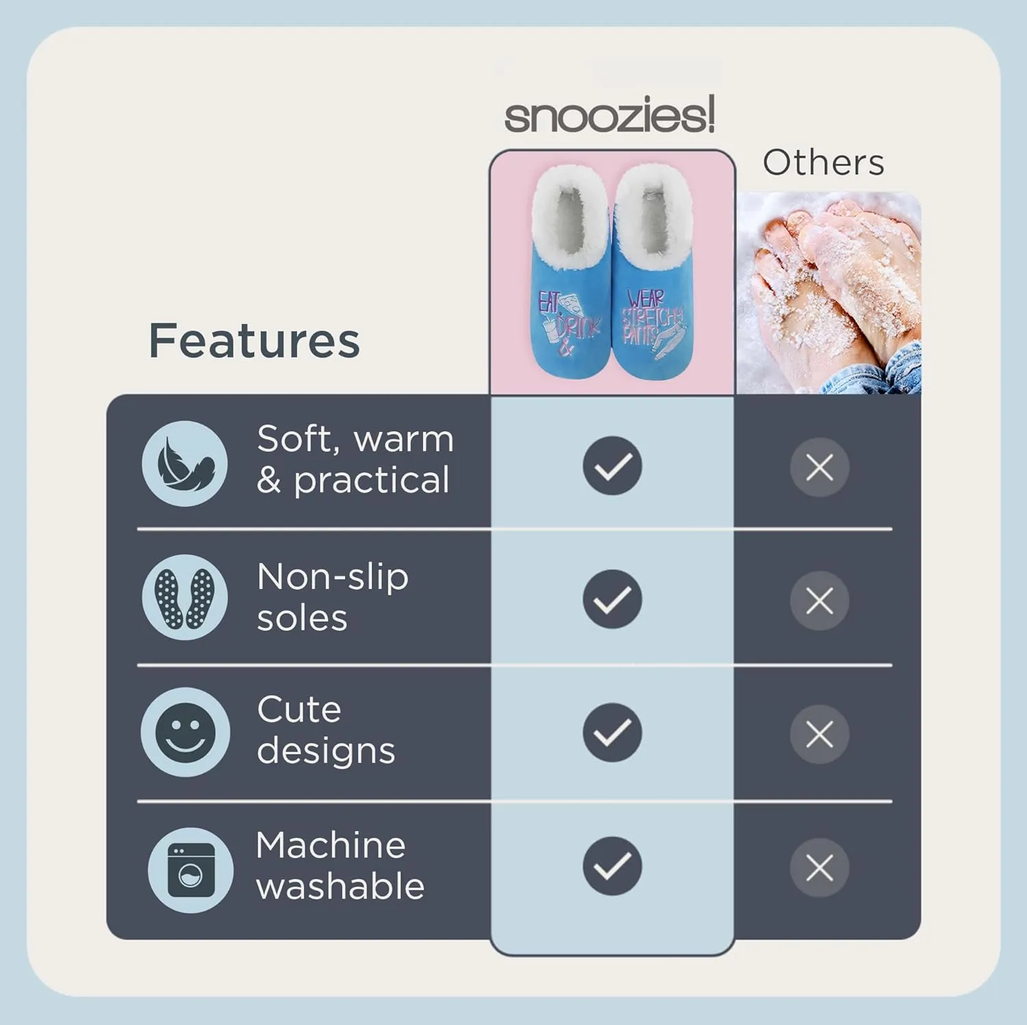 Snoozies Pairable Slipper Socks - Funny House Slippers for Women, Non-Slip Fuzzy Slipper Socks
