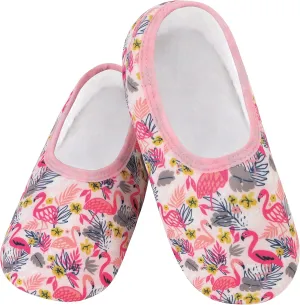 Snoozies Skinnies Slippers for Women - Non-Slip Lightweight and Soft Sherpa Lining - Foldable Travel