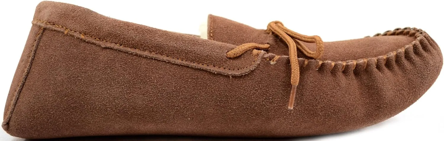 SNUGRUGS Men's Alfie Wool Lined Suede Sole Moccasin Slipper