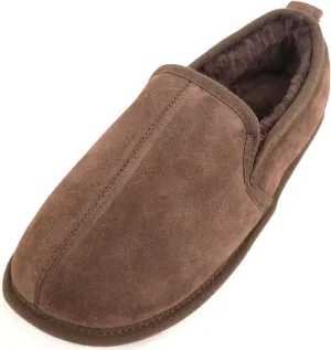 SNUGRUGS Mens Luxury Sheepskin Slipper with Light Weight Suede Sole
