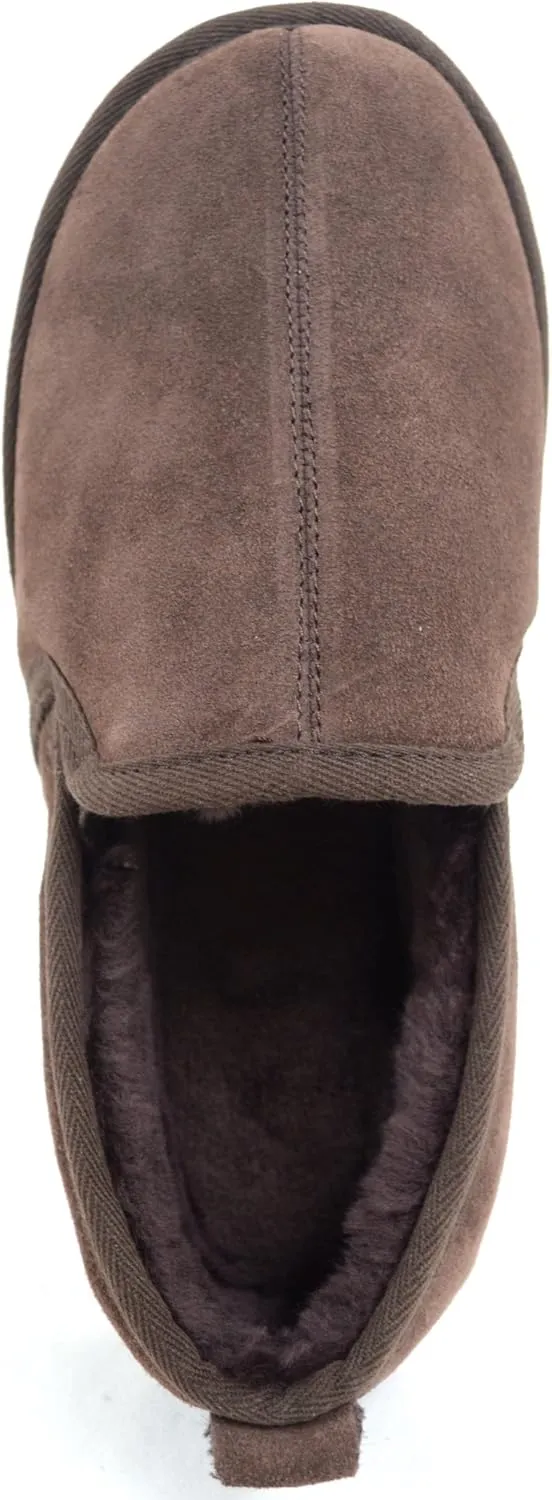 SNUGRUGS Mens Luxury Sheepskin Slipper with Light Weight Suede Sole