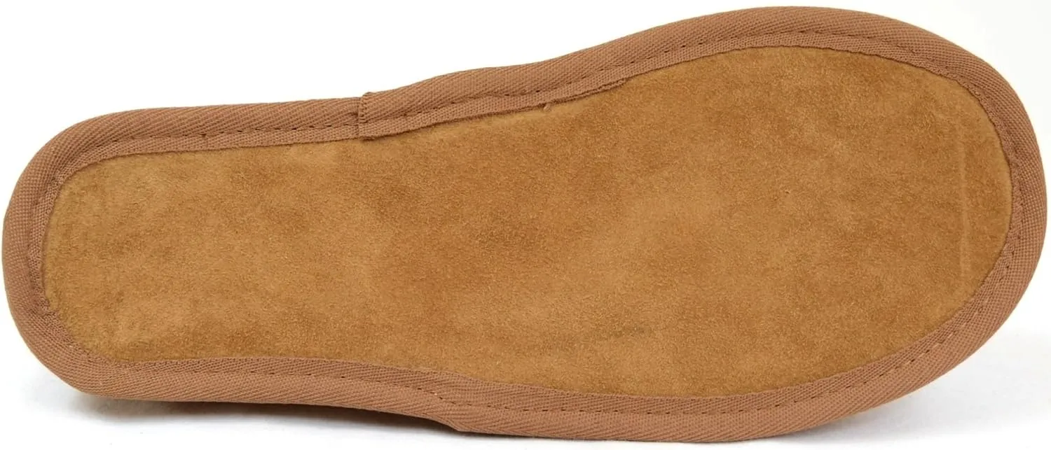 SNUGRUGS Mens Luxury Sheepskin Slipper with Light Weight Suede Sole