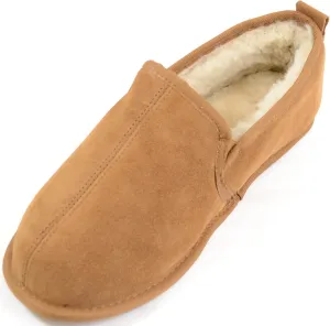 SNUGRUGS Mens Luxury Sheepskin Slipper with Light Weight Suede Sole