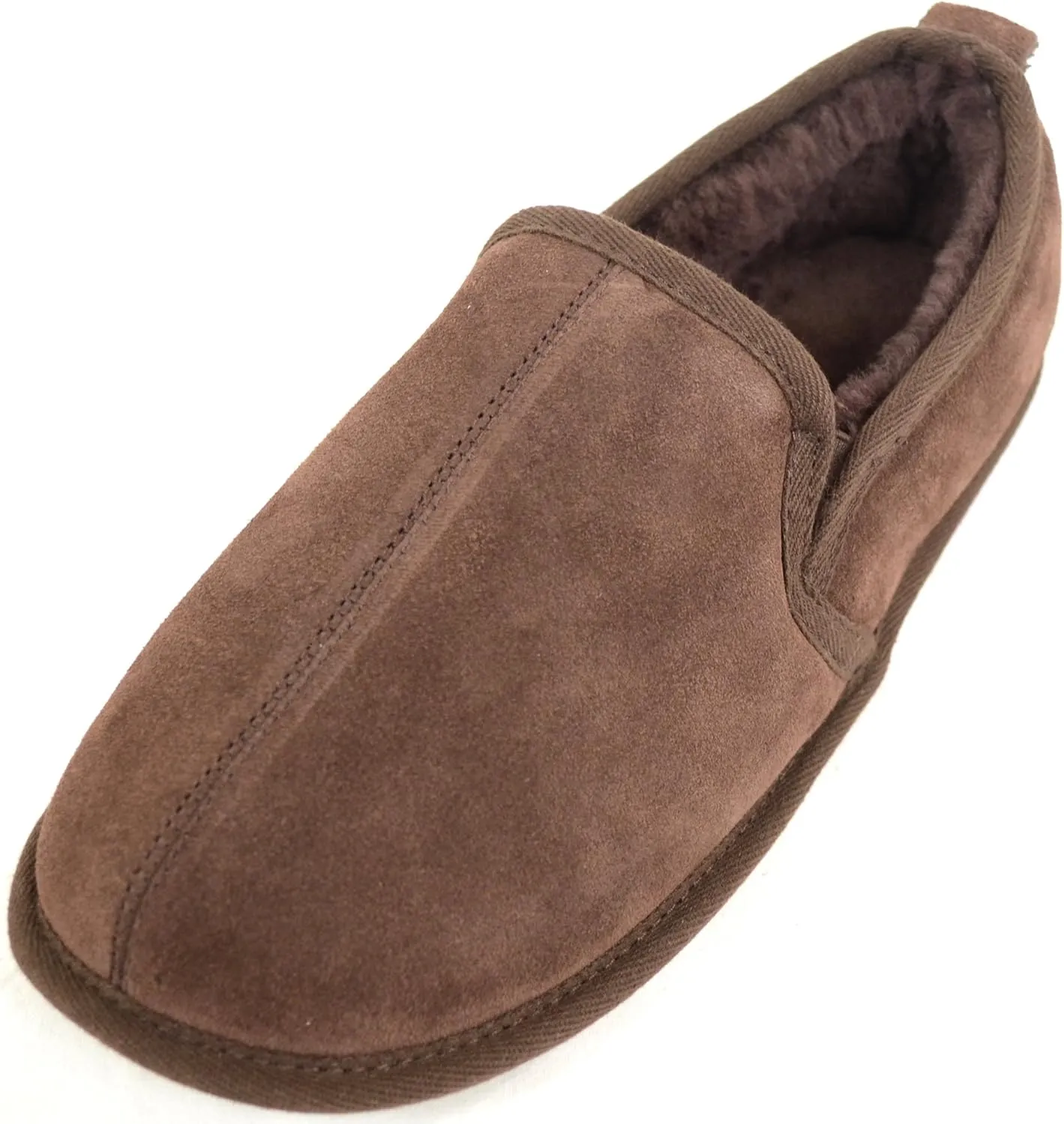 SNUGRUGS Mens Luxury Sheepskin Slipper with Light Weight Suede Sole
