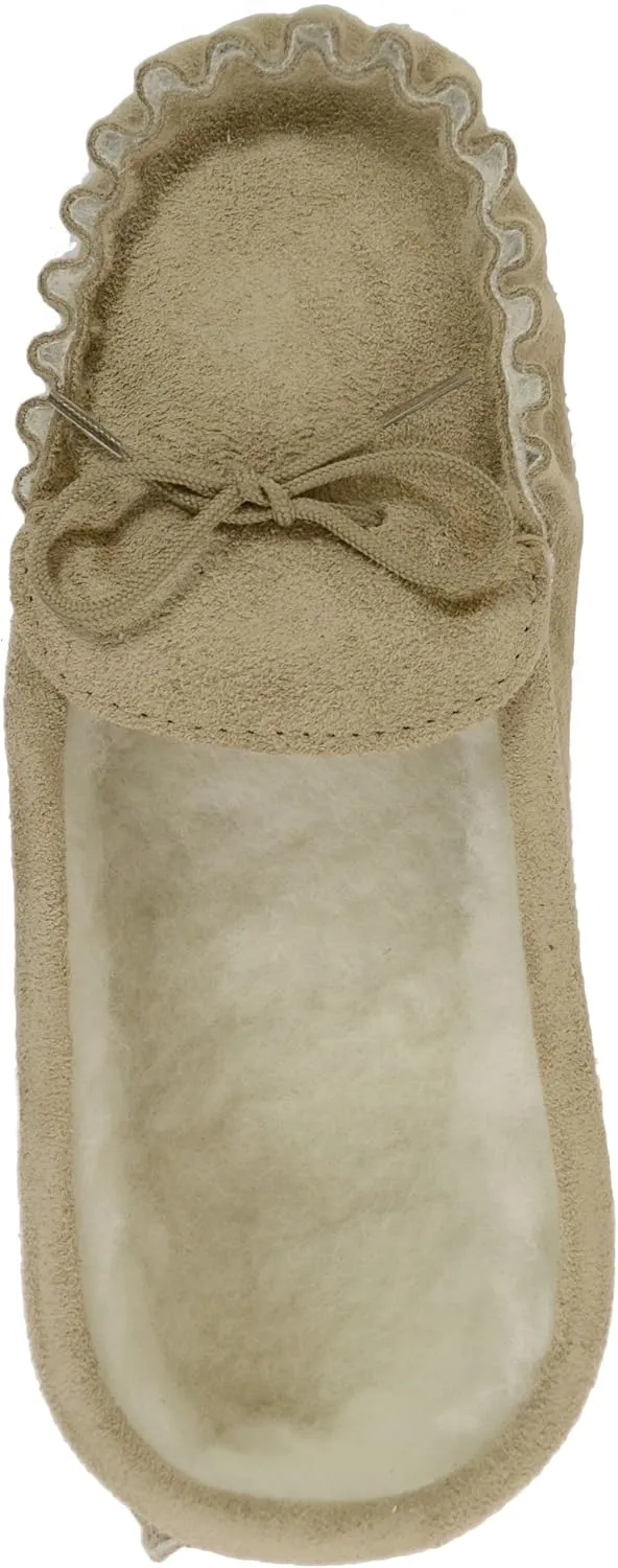SNUGRUGS Men's Suede Soft Sole Sheepskin Moccasin Slippers