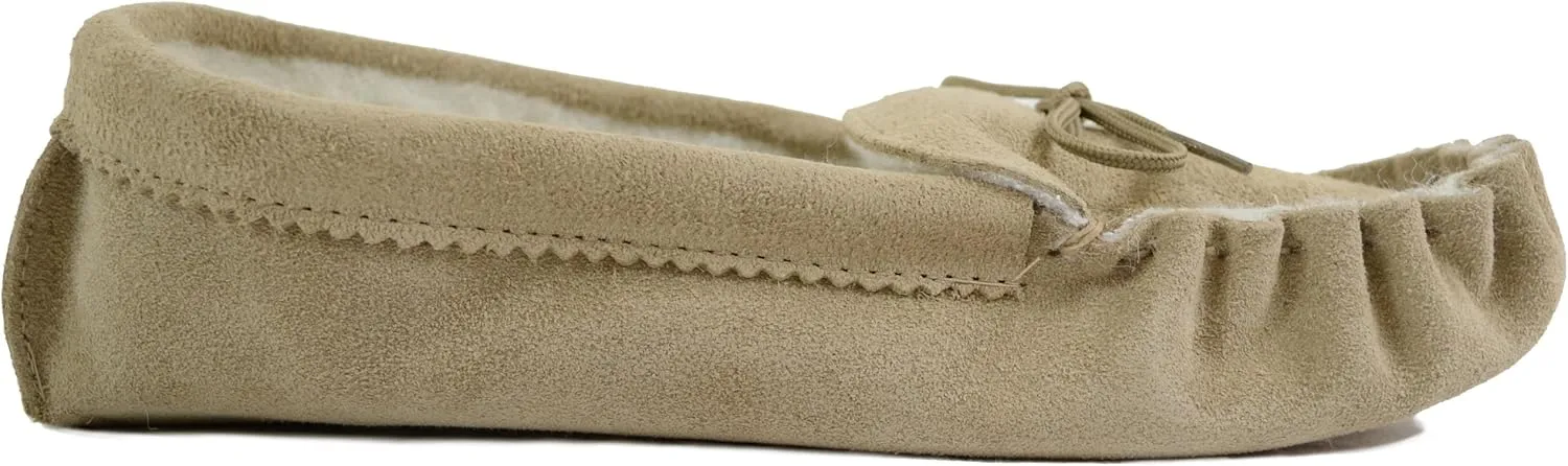 SNUGRUGS Men's Suede Soft Sole Sheepskin Moccasin Slippers