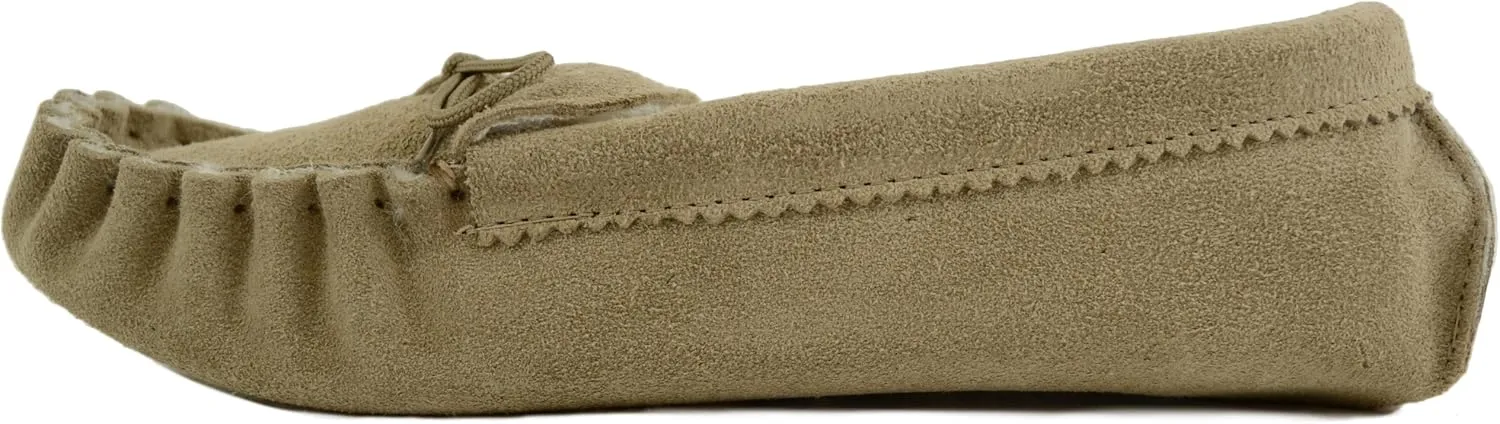SNUGRUGS Men's Suede Soft Sole Sheepskin Moccasin Slippers