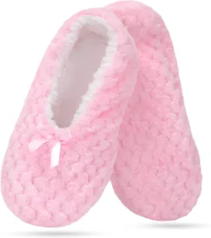 Soft Slipper Socks Warm Cozy Fuzzy Sleeper Non-Slip Sole Lined Socks for Women Home Spa Hotel
