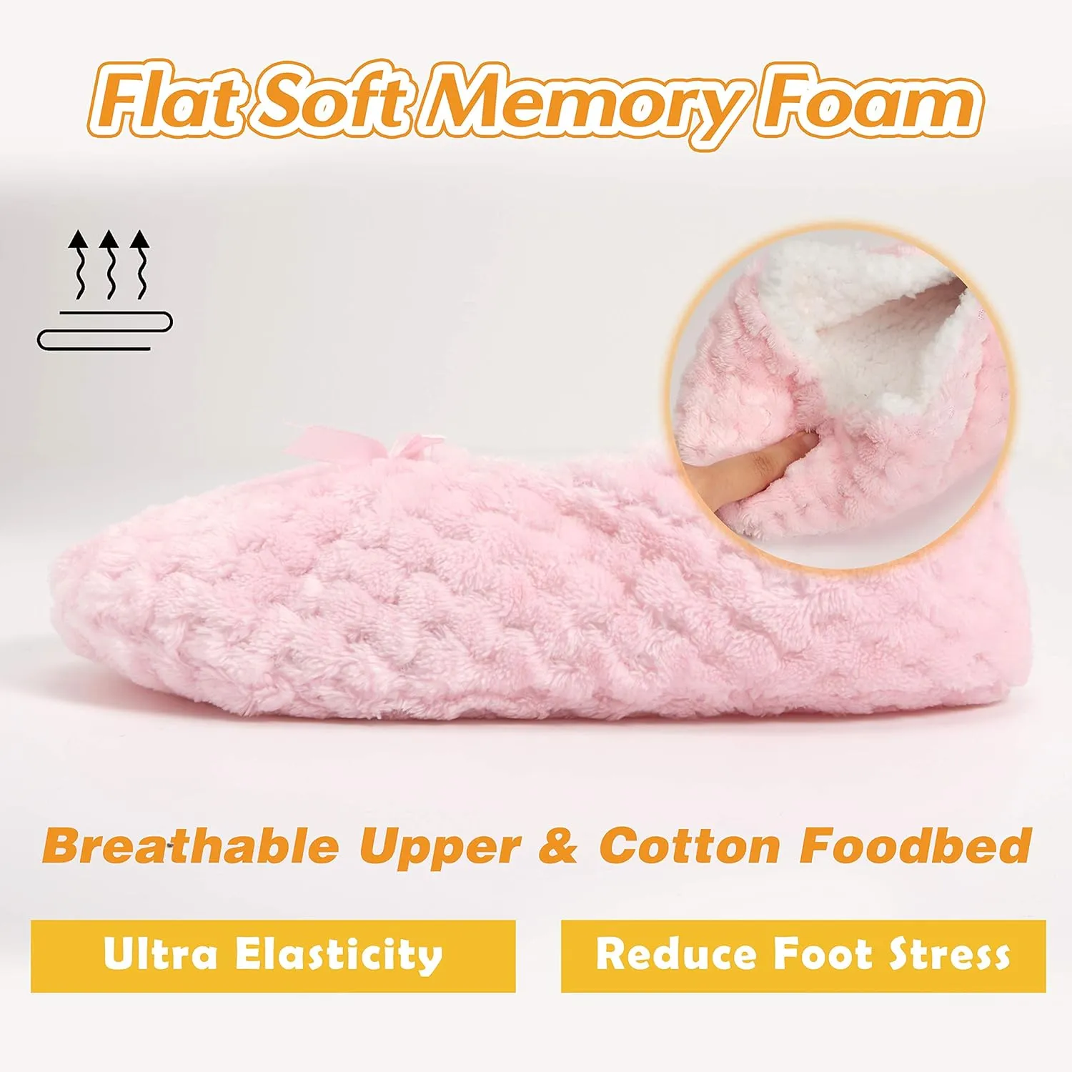 Soft Slipper Socks Warm Cozy Fuzzy Sleeper Non-Slip Sole Lined Socks for Women Home Spa Hotel