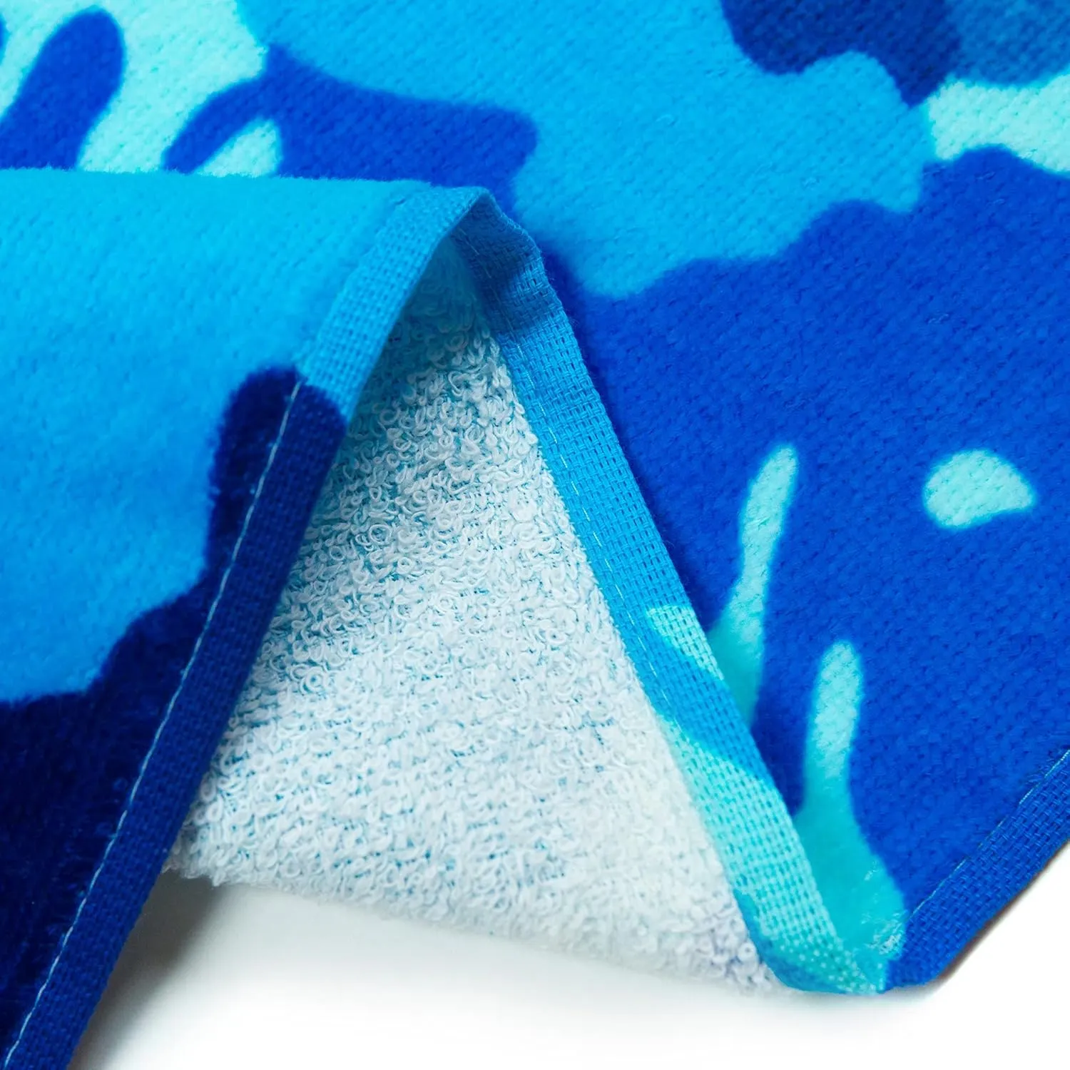 Softerry Tie Dye Beach Towel 30 x 60 inches 100% Cotton Velour One Side Printed (Blue Tie Dye, 30" x 60")