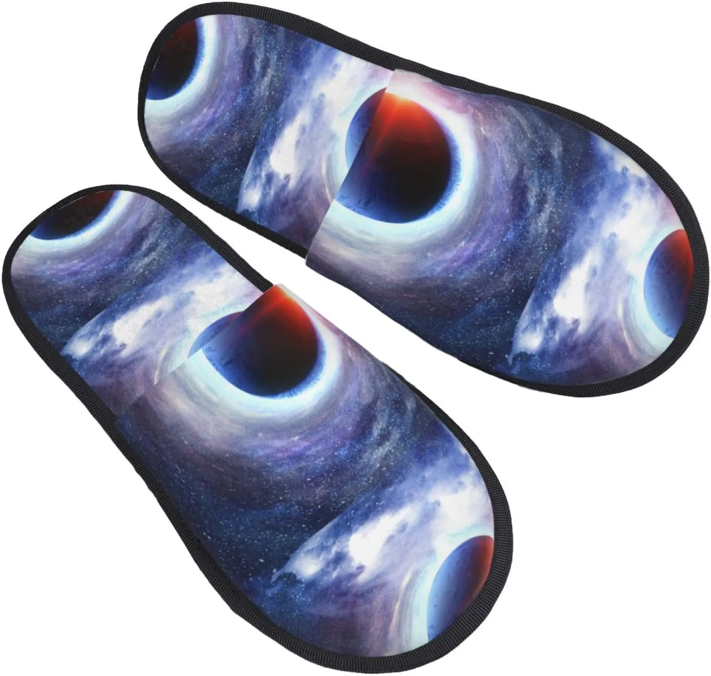 Space Planets and Nebula Slippers for Women Fuzzy House Shoes Anti-Skid Indoor Slipper Gifts for Women Mom Ladies