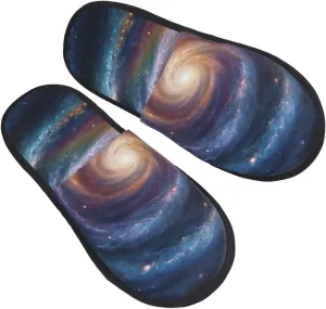 Space Spiral Cosmic Energy Furry House Slippers for Women Men Soft Fuzzy Slippers Indoor Casual Plush House Shoes Medium