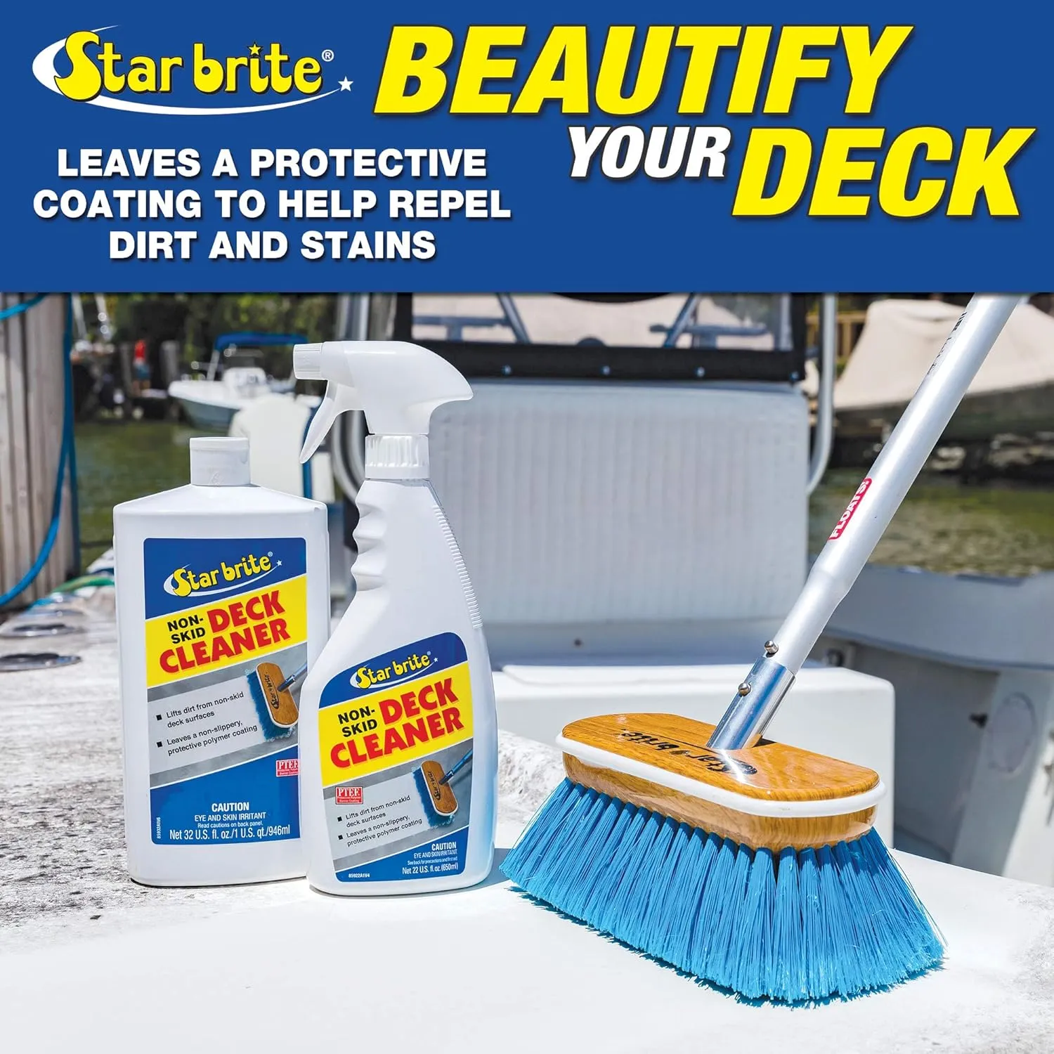 STAR BRITE Non-Skid Deck Cleaner & Protectant for All Surfaces, UV Protection - 22oz Spray (085922P)