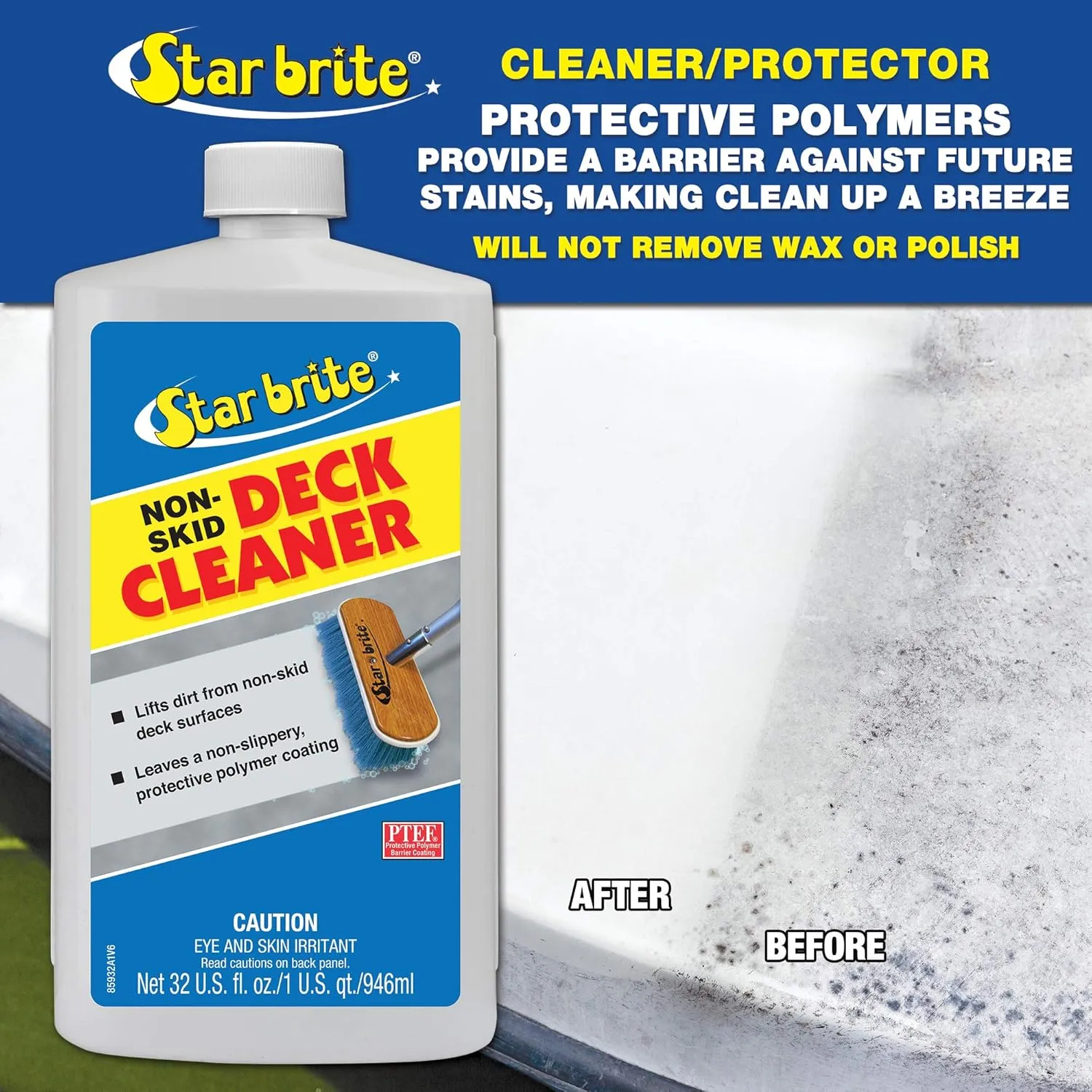 STAR BRITE Non-Skid Deck Cleaner & Protectant for All Surfaces, UV Protection - 22oz Spray (085922P)