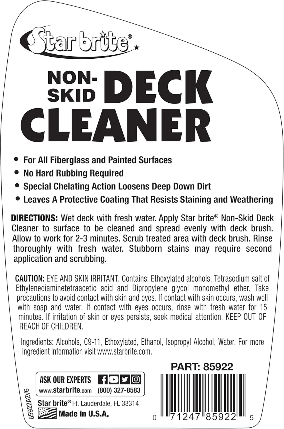 STAR BRITE Non-Skid Deck Cleaner & Protectant for All Surfaces, UV Protection - 22oz Spray (085922P)