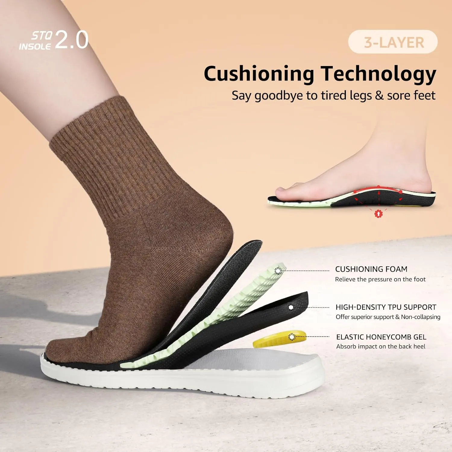 STQ Women's Slip on Loafers丨Orthopedic Comfotable Ultralight Boat Casual Shoes with Arth Support