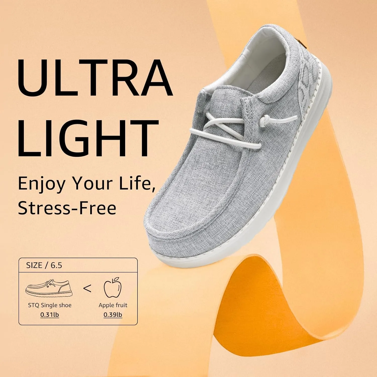 STQ Women's Slip on Loafers丨Orthopedic Comfotable Ultralight Boat Casual Shoes with Arth Support