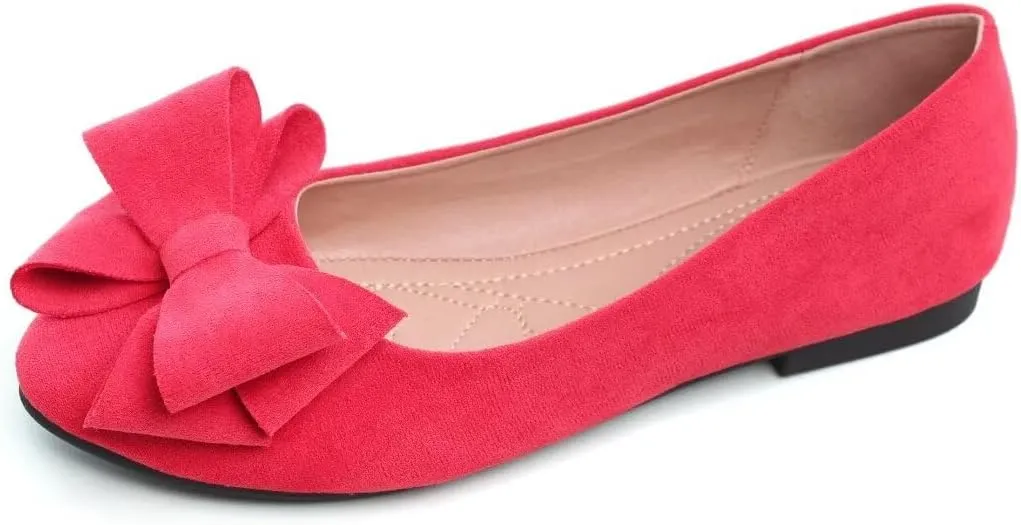 Stunner Women's Dress Flats Cute Round Toe Bowknot Flats Comfortable Ballet Flats Casual Slip On Flat Shoes
