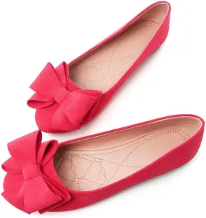 Stunner Women's Dress Flats Cute Round Toe Bowknot Flats Comfortable Ballet Flats Casual Slip On Flat Shoes
