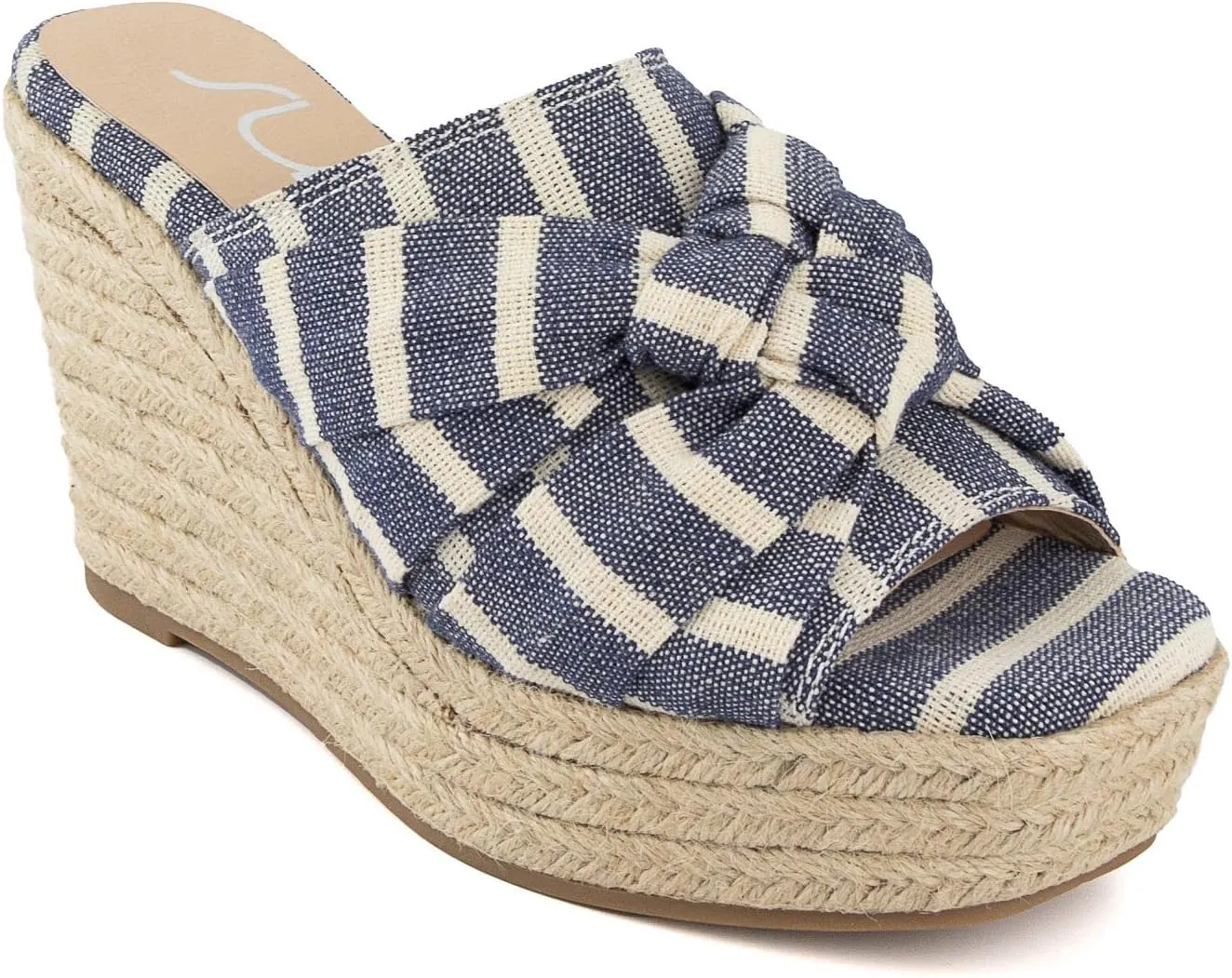 Sugar Women's Hundreds Espadrille Wedge Sandals with Knotty Bow Detail