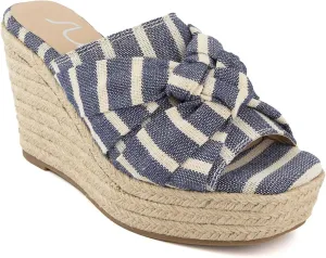Sugar Women's Hundreds Espadrille Wedge Sandals with Knotty Bow Detail