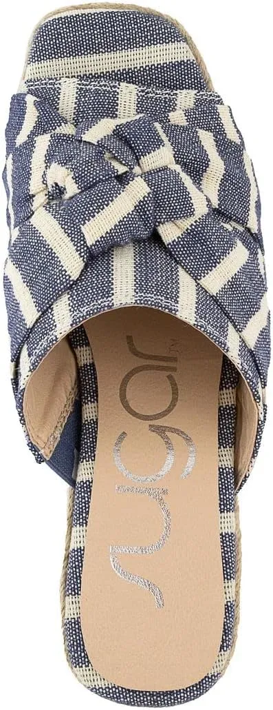Sugar Women's Hundreds Espadrille Wedge Sandals with Knotty Bow Detail