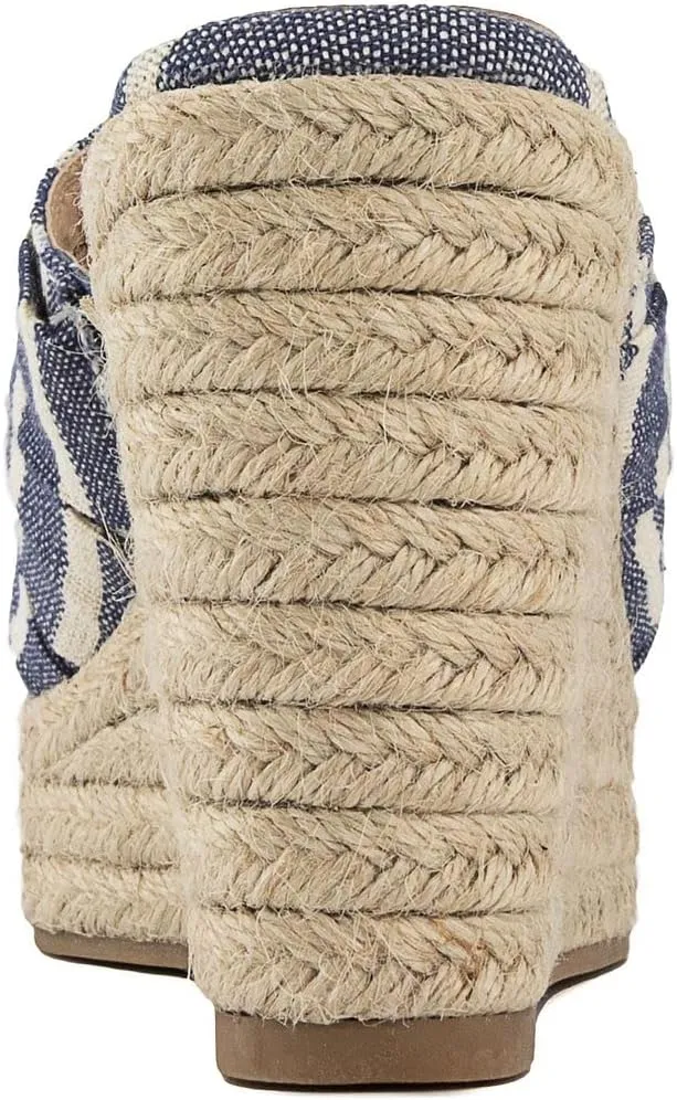 Sugar Women's Hundreds Espadrille Wedge Sandals with Knotty Bow Detail