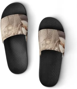 Summer Womens Slipper Home Slippers Coastal Fishing Net Shell Non-slip Shower Sandals 46 (287mm) Fashion Sandles for Men