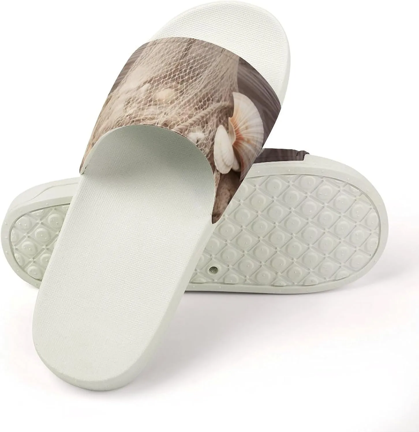 Summer Womens Slipper Home Slippers Coastal Fishing Net Shell Non-slip Shower Sandals Fashion Sandles for Men