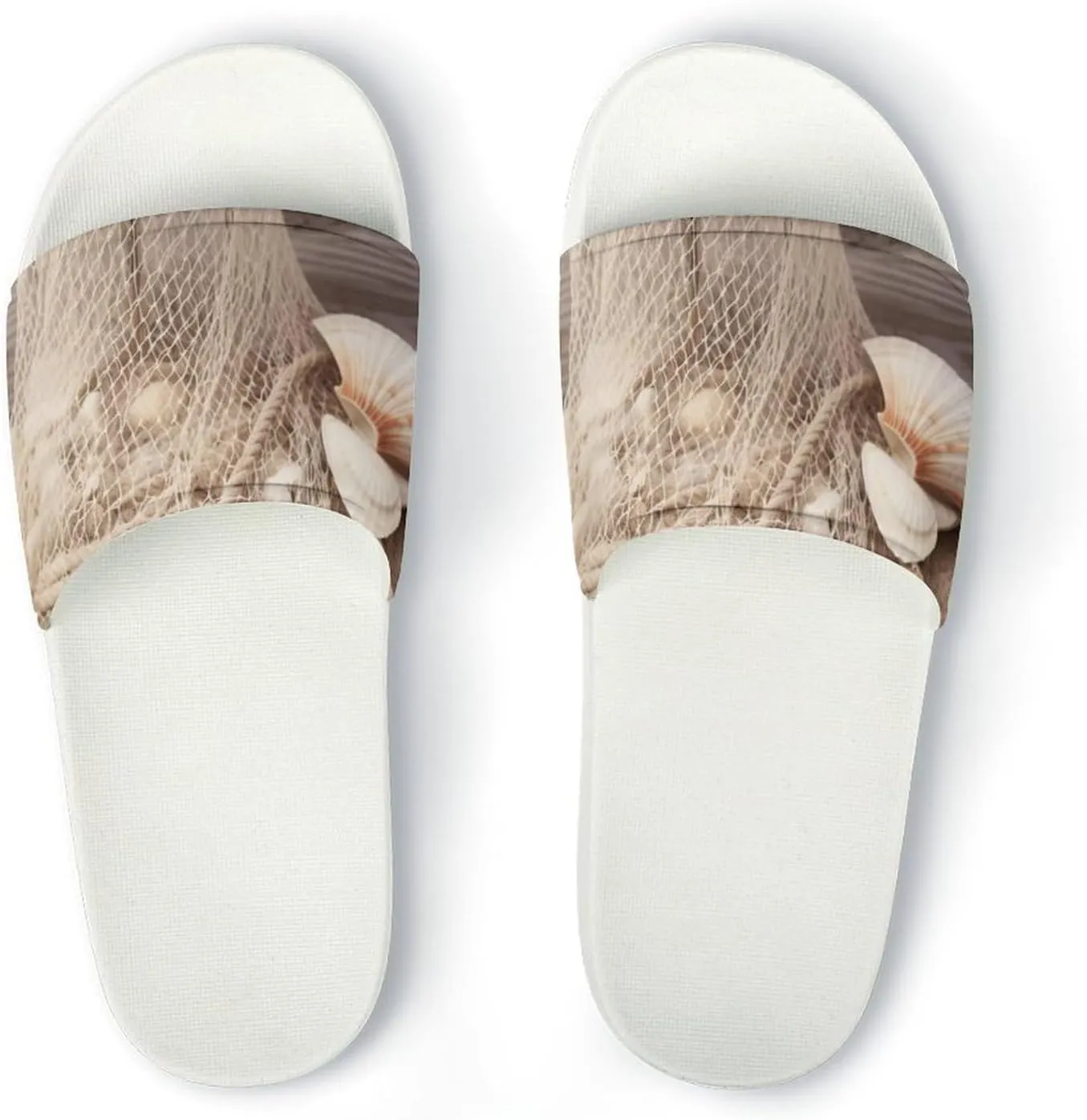 Summer Womens Slipper Home Slippers Coastal Fishing Net Shell Non-slip Shower Sandals Fashion Sandles for Men