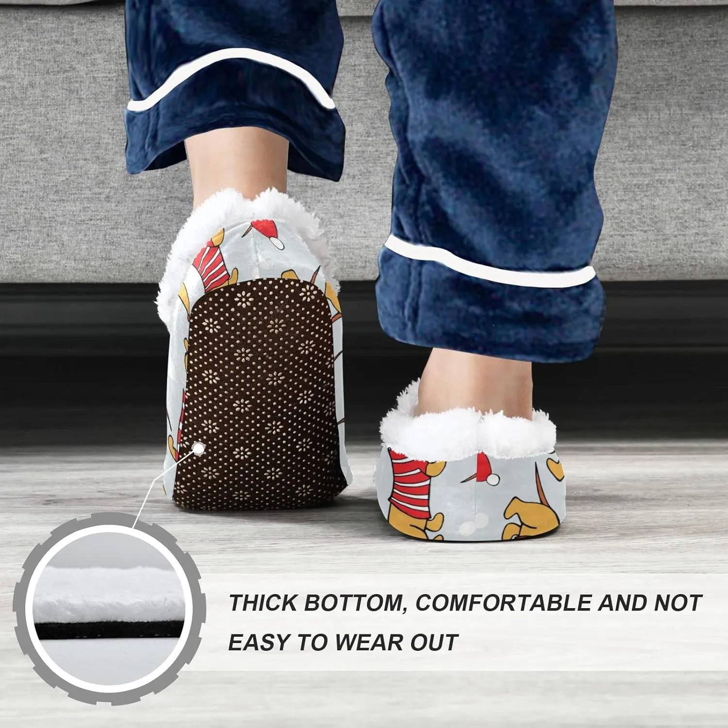 The Most Wonderful Time Kids House Slippers Red Green Buffalo Plaid Boys Closed Back Fuzzy Feet Slippers Girls Coral Fleece Slipper Socks No Skid Warm Cozy Home Slippers For Indoor Outdoor Winter