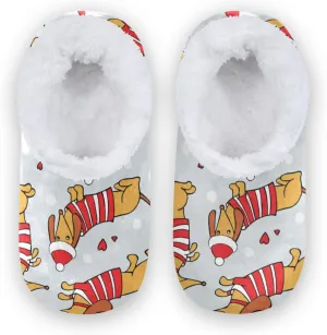 The Most Wonderful Time Kids House Slippers Red Green Buffalo Plaid Boys Closed Back Fuzzy Feet Slippers Girls Coral Fleece Slipper Socks No Skid Warm Cozy Home Slippers For Indoor Outdoor Winter