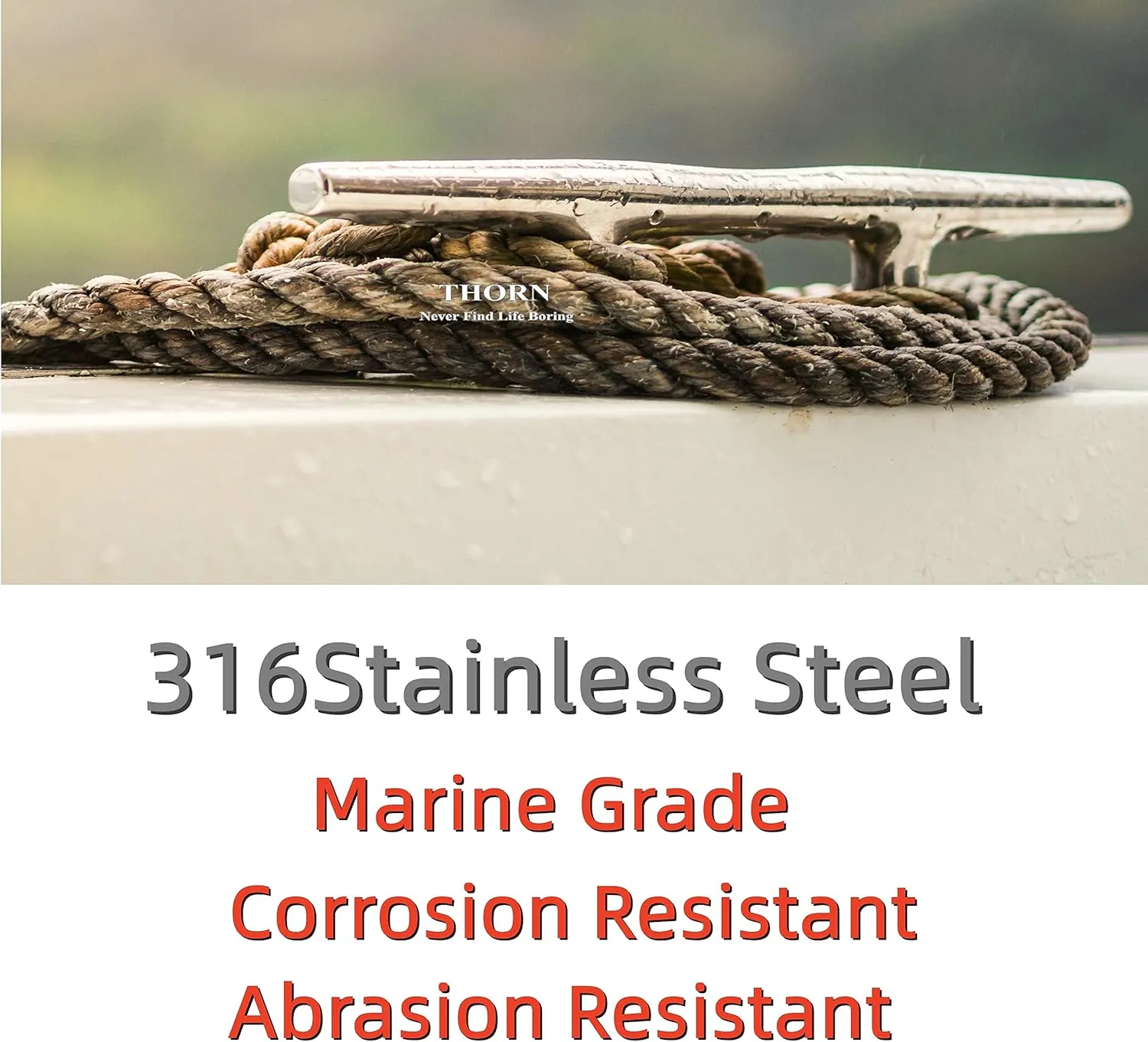 Thorn Dock Cleat Marine Stainless Steel Open Base