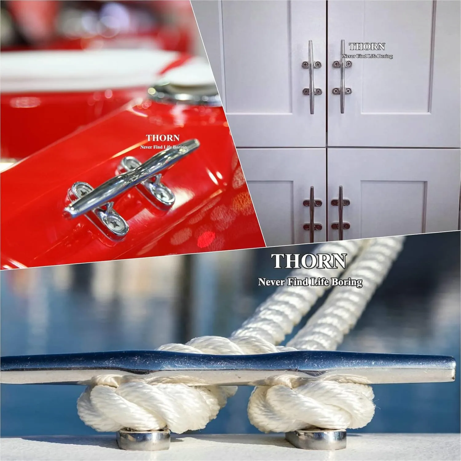 Thorn Dock Cleat Marine Stainless Steel Open Base