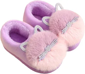 Toddler Cute Cat House Slippers - Fuzzy Winter Warm Soft House Shoes for Girls