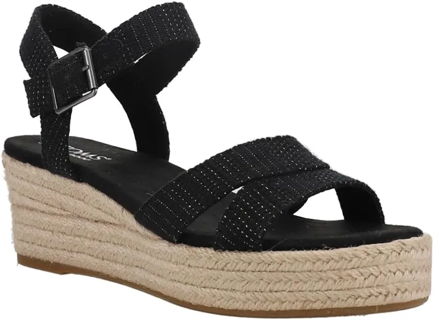 TOMS Womens Audrey Espadrille Athletic Sandals Casual Mid Heel 2-3"