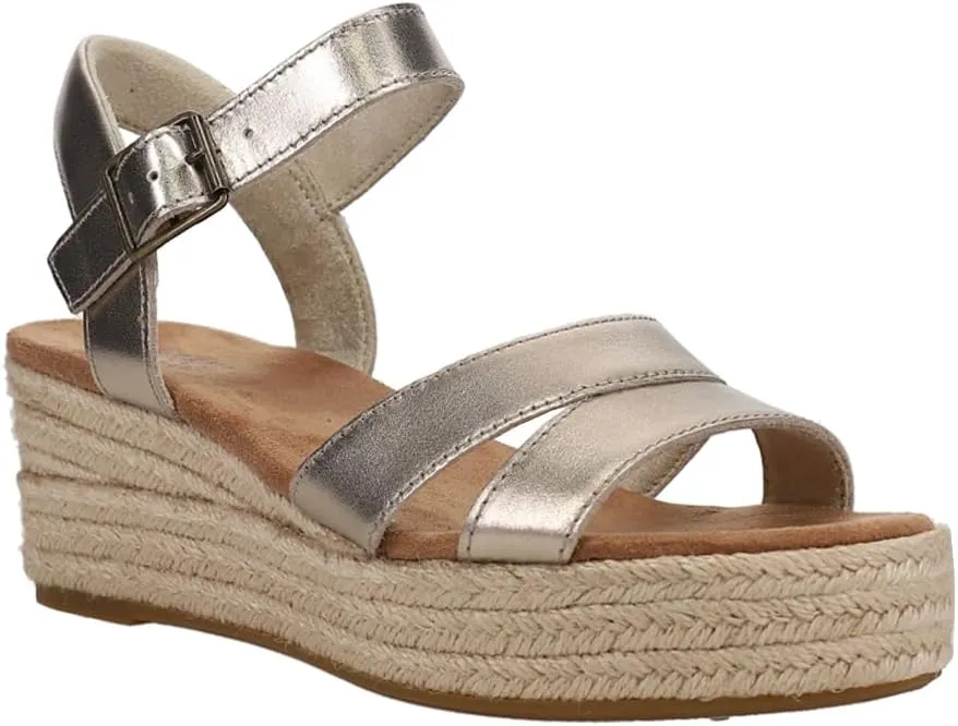 TOMS Womens Audrey Espadrille Athletic Sandals Casual Mid Heel 2-3"
